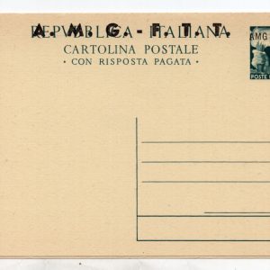 Trieste A - C.P. Lire 15+15 "Democratica" n. C 11 soprastampa grande
