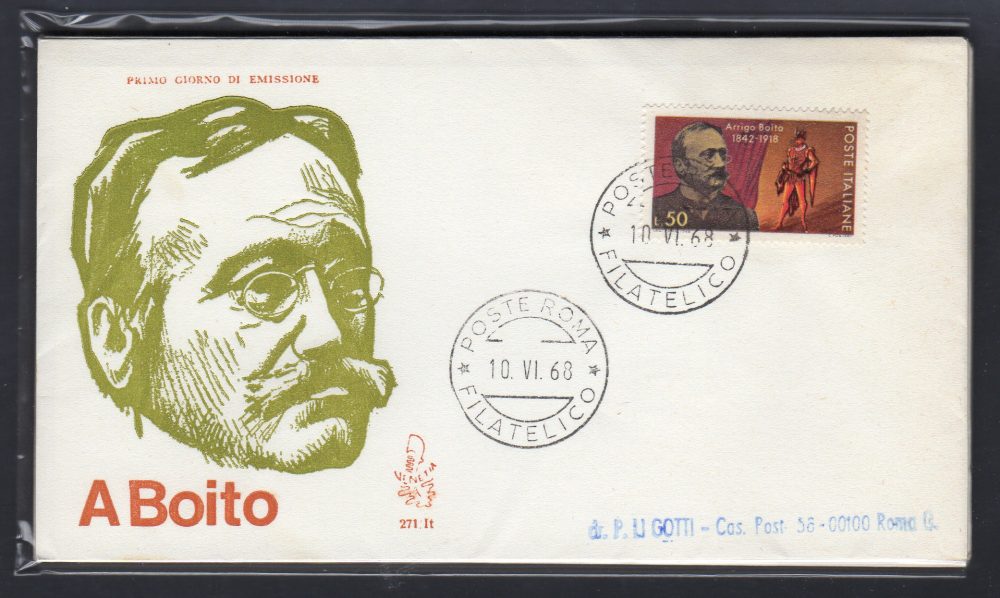 Italia FDC Venetia 1968 Boito  viaggiata  per l'Italia 836