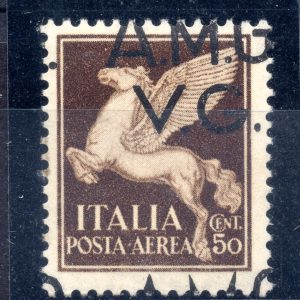 AMG. VG. - Posta Aerea Cent. 50 soprastampa spostata