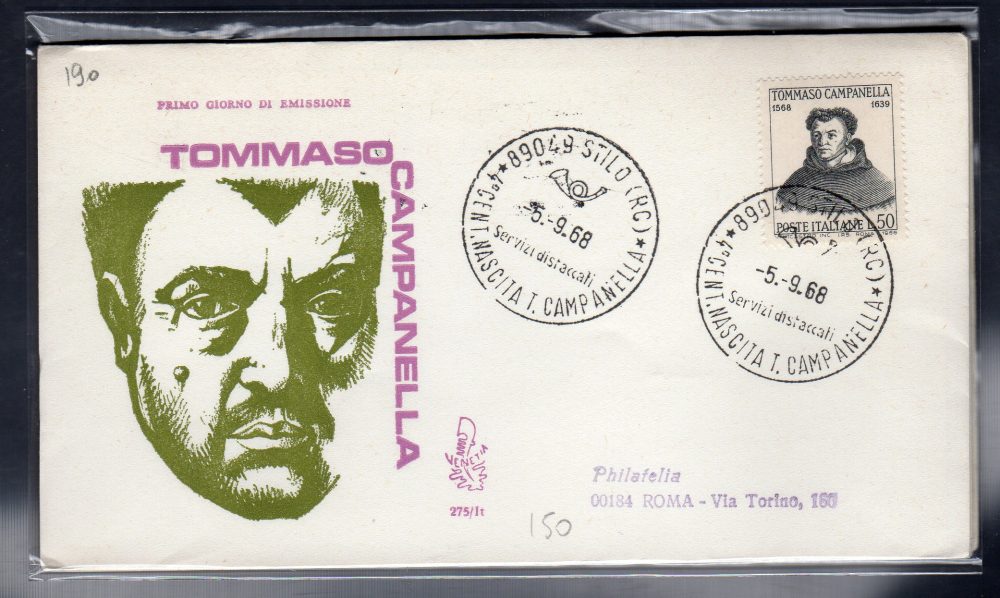 Italia FDC Venetia 1968 Campanella  viaggiata  per l'Italia 848