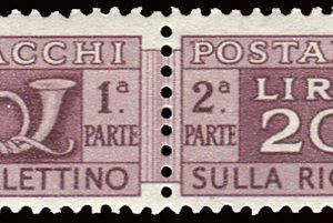 Trieste Pacchi Postali Lire 20 soprastampa in albino