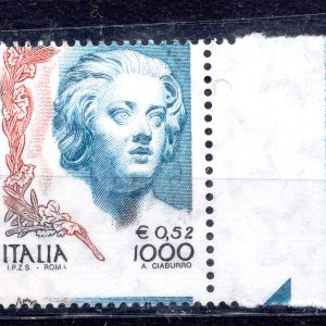 Castelli Lire 100  varietà filigrana stelle II° usato