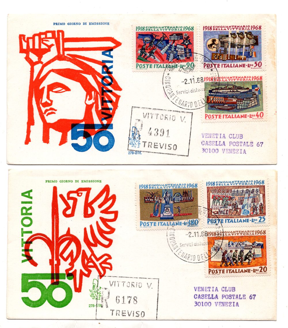 Italia FDC Venetia 1968 Vittoria  viaggiata Racc. per l'Italia 860