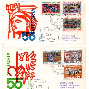 Italia FDC Venetia 1968 Vittoria  viaggiata Racc. per l'Italia 860