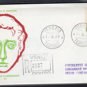 Italia FDC Venetia 1969 San Giorgio 500  viaggiata Racc. per l'Italia