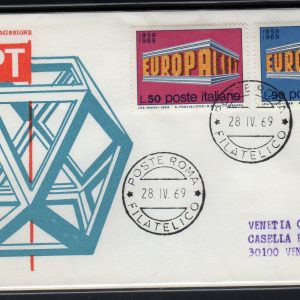 Italia FDC Venetia 1969 Europa  viaggiata  per l'Italia