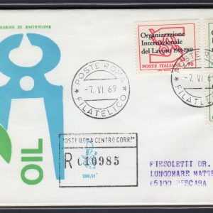 Italia FDC Venetia 1969 O.I.L.  viaggiata Racc. per l'Italia 888