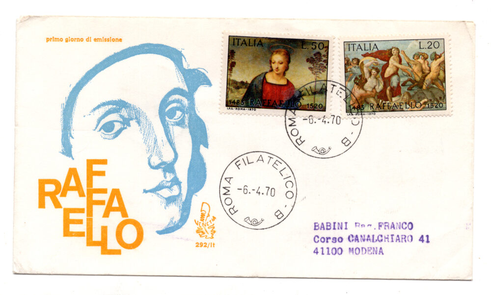 Italia FDC Venetia 1970 Raffaello Sanzio  viaggiata  per l'Italia