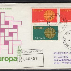 Italia FDC Venetia 1970 Europa  viaggiata Racc. per l'Italia