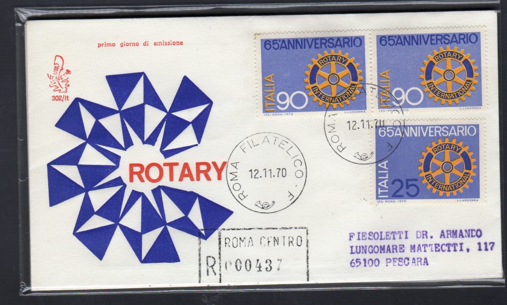 Italia FDC Venetia 1970 Rotary Club  viaggiata Racc. per l'Italia