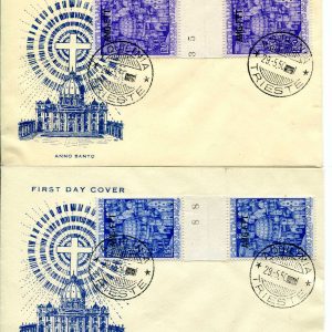 Anno Santo serie separate da interspazio su buste FDC