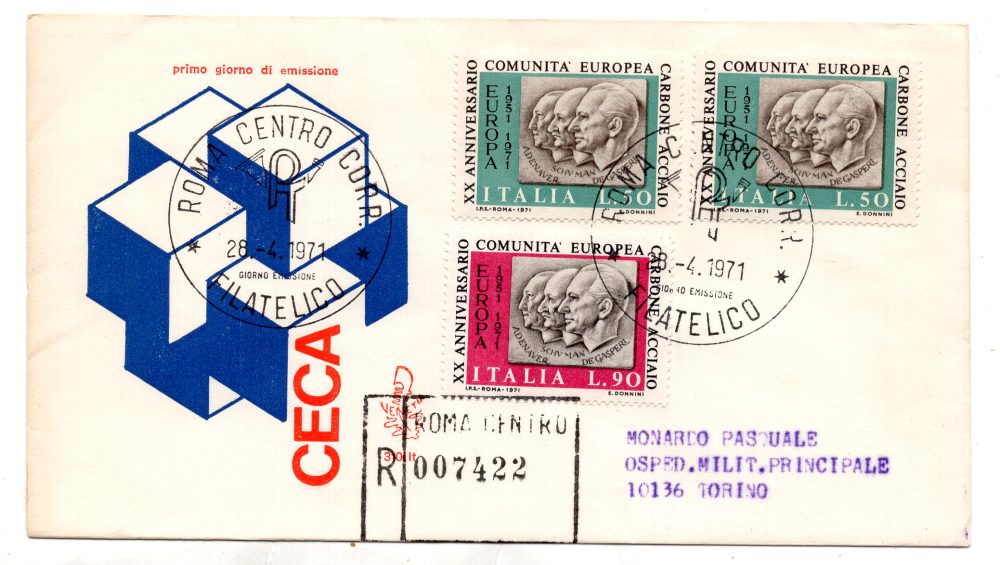 Italia FDC Venetia 1971 C.E.C.A.  viaggiata Racc. per l'Italia 947