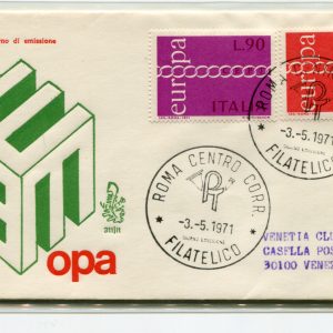 Italia FDC Venetia 1971 Europa  viaggiata  per l'Italia