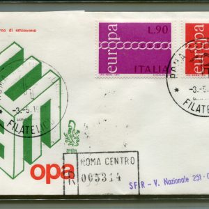 Italia FDC Venetia 1971 Europa  viaggiata Racc. per l'Italia