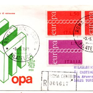 Italia FDC Venetia 1971 Europa  viaggiata Racc. per l'Italia 953