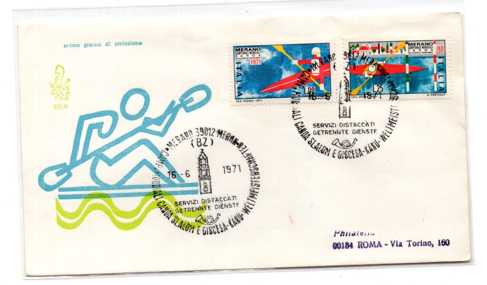 Italia FDC Venetia 1971 Canoa  viaggiata  per l'Italia