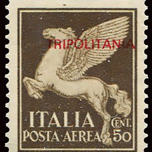 Tripolitania - Posta Aerea Cent. 50 ben centrato