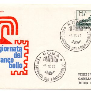 Italia FDC Venetia 1971 Gior. del Franc.  viaggiata  per l'Italia