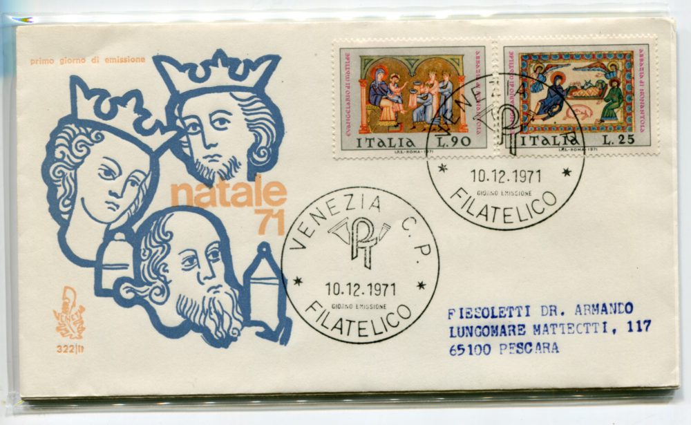 Italia FDC Venetia 1971 Natale  viaggiata  per l'Italia 991