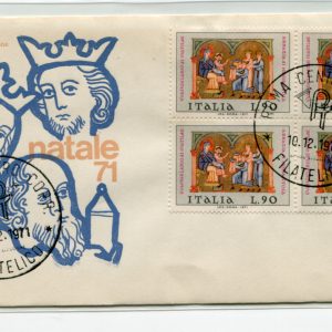 Italia FDC Venetia 1971 Natale quartina non viaggiata