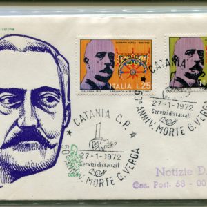 Italia FDC Venetia 1972 Verga  viaggiata  per l'Italia