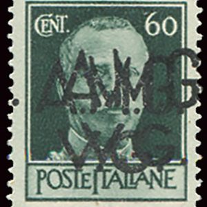 AMG. VG. - Cent. 60  varietà doppia soprastampa