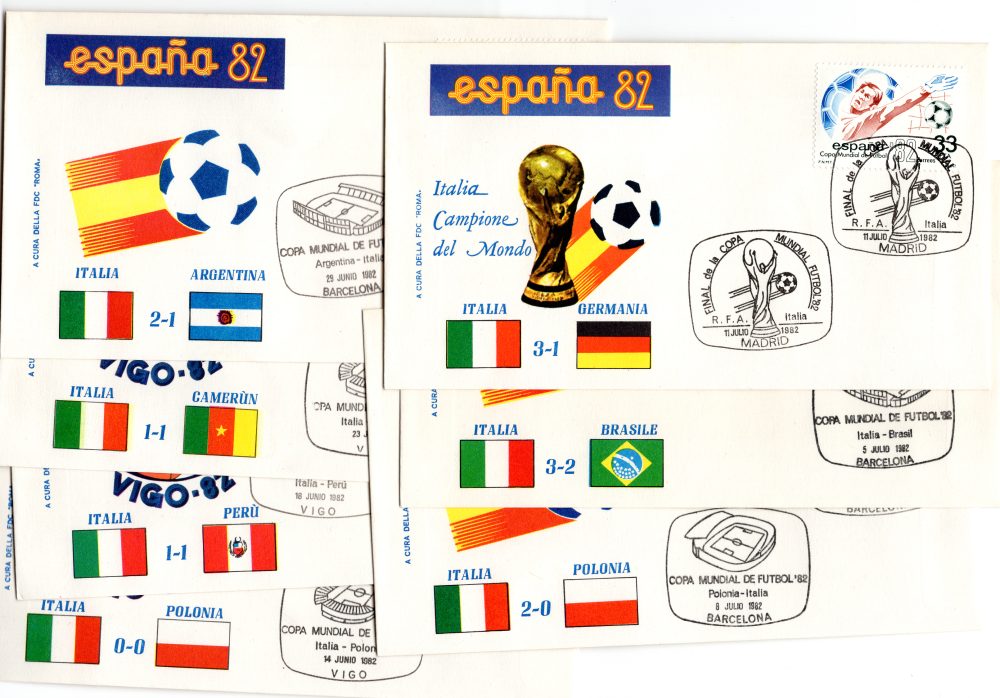 Mondiali di calcio Espana '82 le partite dell'Italia su buste FDC