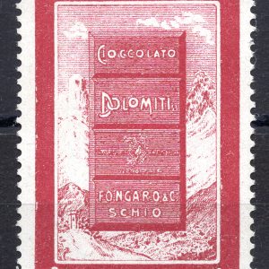 Erinnofilo Cioccolato Dolomiti - Milano 1906