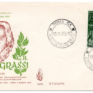 Italia 1955 Gian Battista Grassi su FDC Venetia non viaggiata