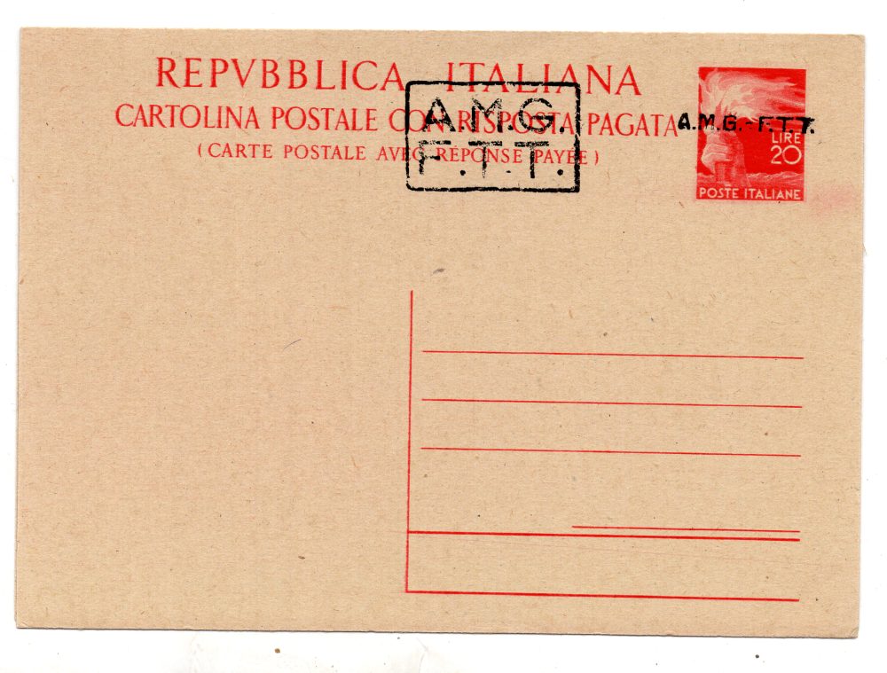 Trieste A - Democratica 20 + 20 l. rosso C.P. n. C 8B