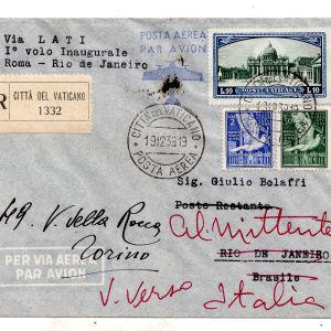 1939 (Vaticano)/Roma/Rio de Janeiro del 20.12.39 - Aerogramma