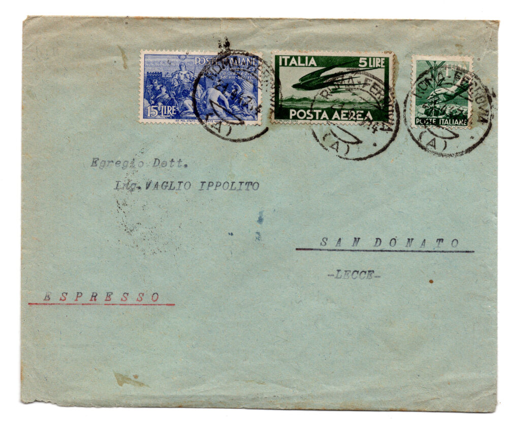 Avvento Lire 15 n. 572 + complementare + Posta Aerea su busta