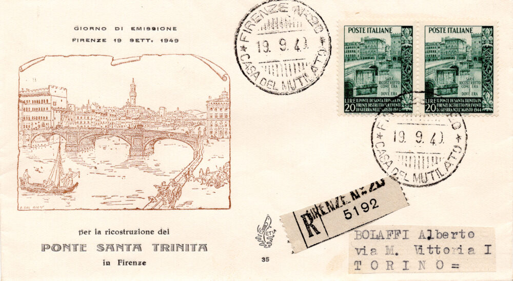 Ponte di S. Trinita coppia su FDC Venezia