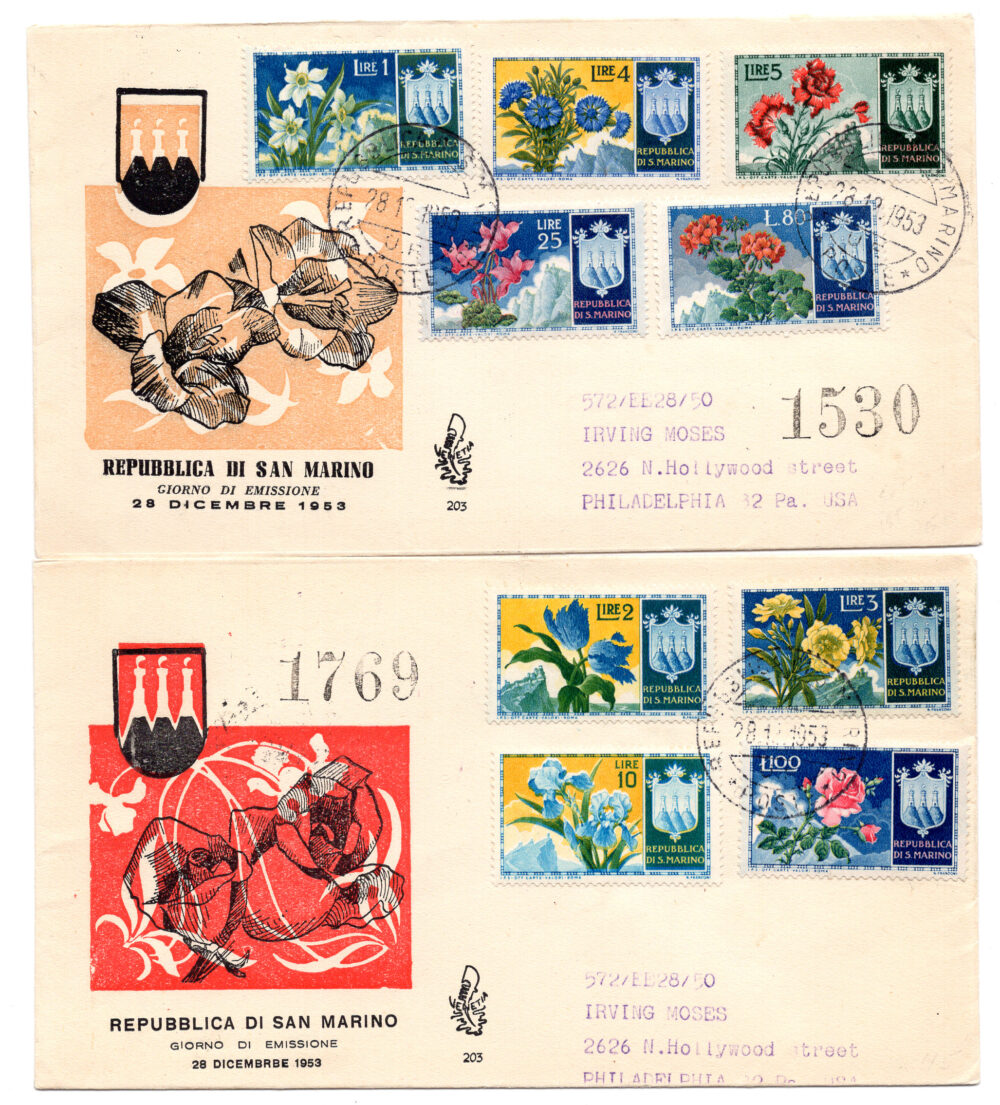 Donizzetti coppia su FDC Venezia (formato 17,5 x 9,3) viaggiata racc.