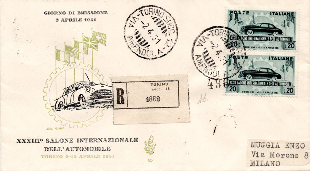 Salone dell'auto coppia su FDC Venezia racc.