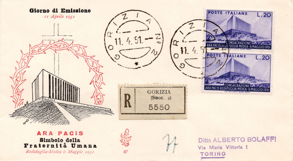 Ara Pacis coppia su FDC Venezia racc.