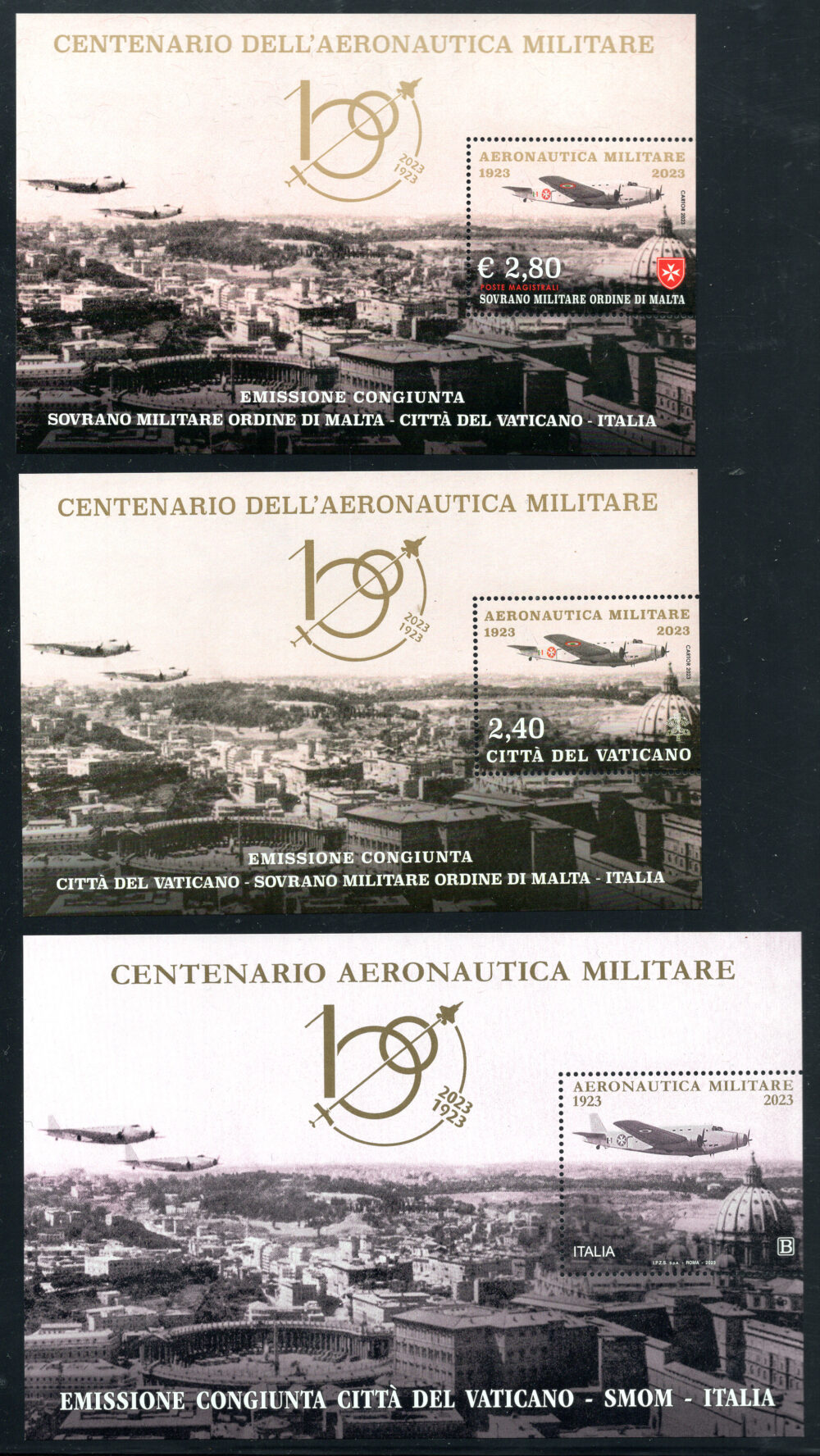 2023 ITALIA Centenario Aeronautica Militare foglietto - PERFETTO - emissione congiunta