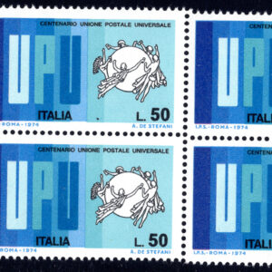 UPU 1974 blocco con varietà salto del perforatore