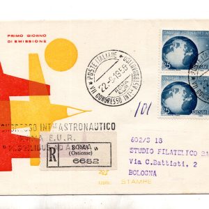 Congresso astronautico coppia su FDC Venetia Racc. con annullo di arrivo