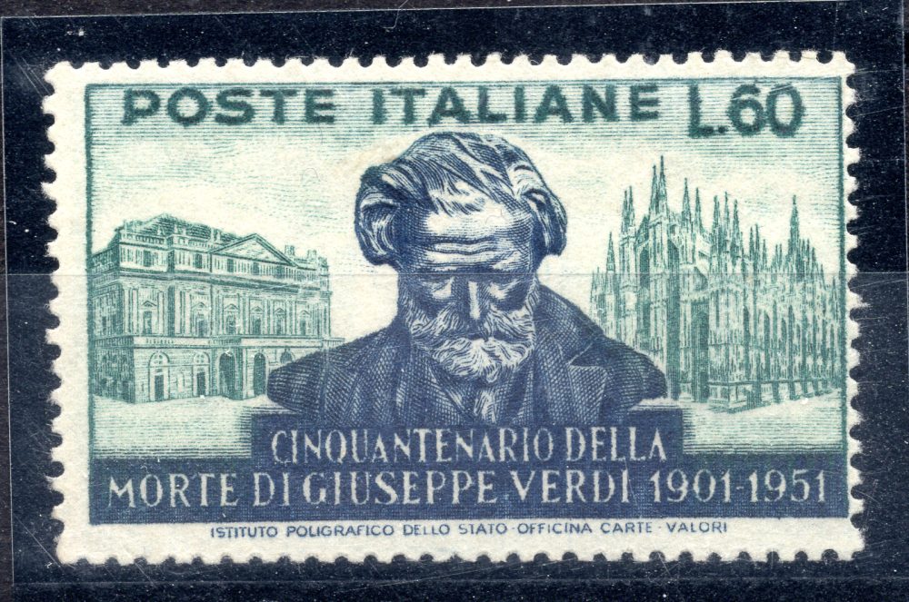 Verdi Lire 60 varietà Filigrana CD dent. 14 X 13 3/4