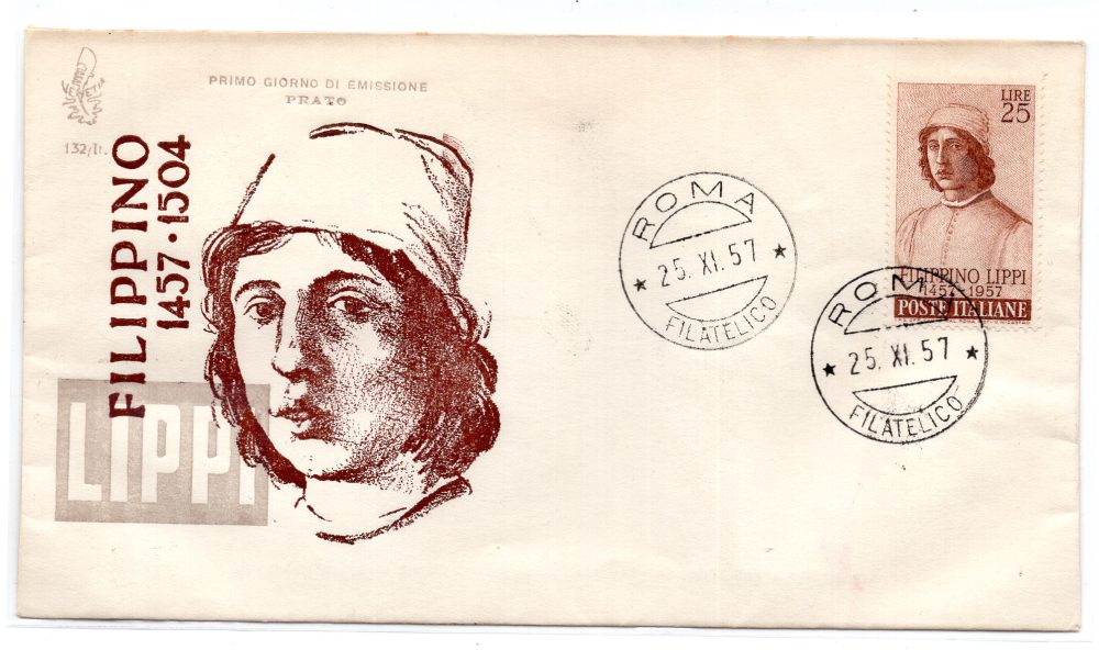 Italia 1957 Filippo Lippi su FDC Venetia non viaggiata