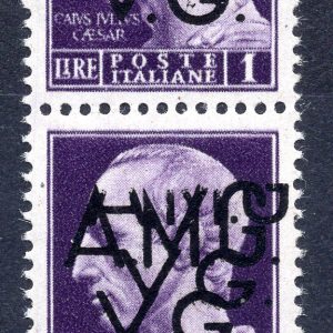 AMG.VG. Lire 1 varietà parziale doppia stampa - Solo 3 esemplari noti