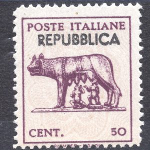 Lupa Capitolina con soprastampa a mano "Repubblica"
