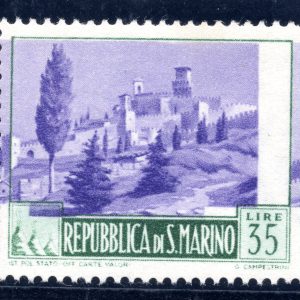 Paesaggi Lire 3 n. 344a varietà centro spostato in alto - MNH