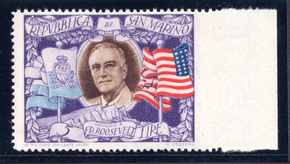 Roosevelt Lire 31 P.A. n. 65b coppia non dentellata - MNH