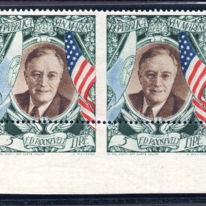 Roosevelt Lire 31 P.A. n. 65b coppia non dentellata - MNH