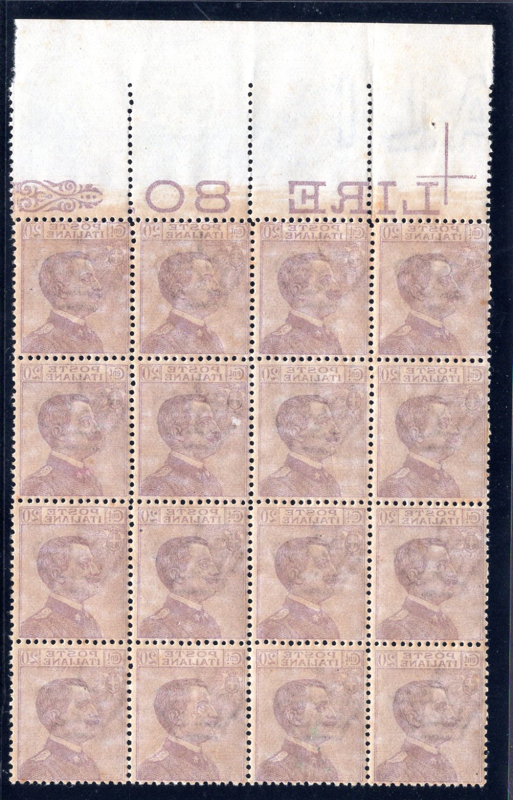 Leoni Cent. 5 n. 81b doppia stampa - MH