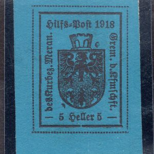 Merano Stemma 5 heller azzurro scuro II° tipo n. 7