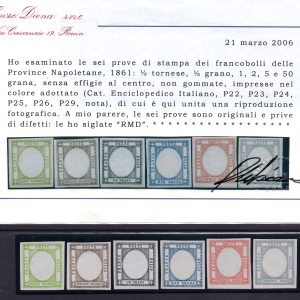 Province Napoletane - Sei prove di stampa senza effige al centro