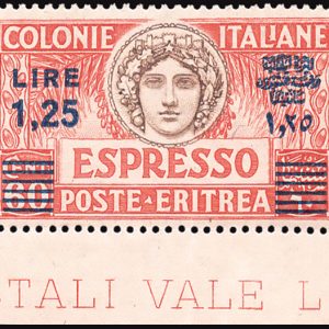 Eritrea - Espresso Lire 1,25 su Cent. 60 n. 11 bell'esemplare